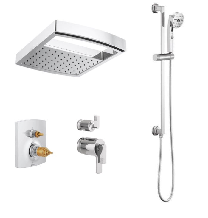 Brizo Canada Kintsu 3-Function Shower Set With Square Multifunction Raincan Showerhead