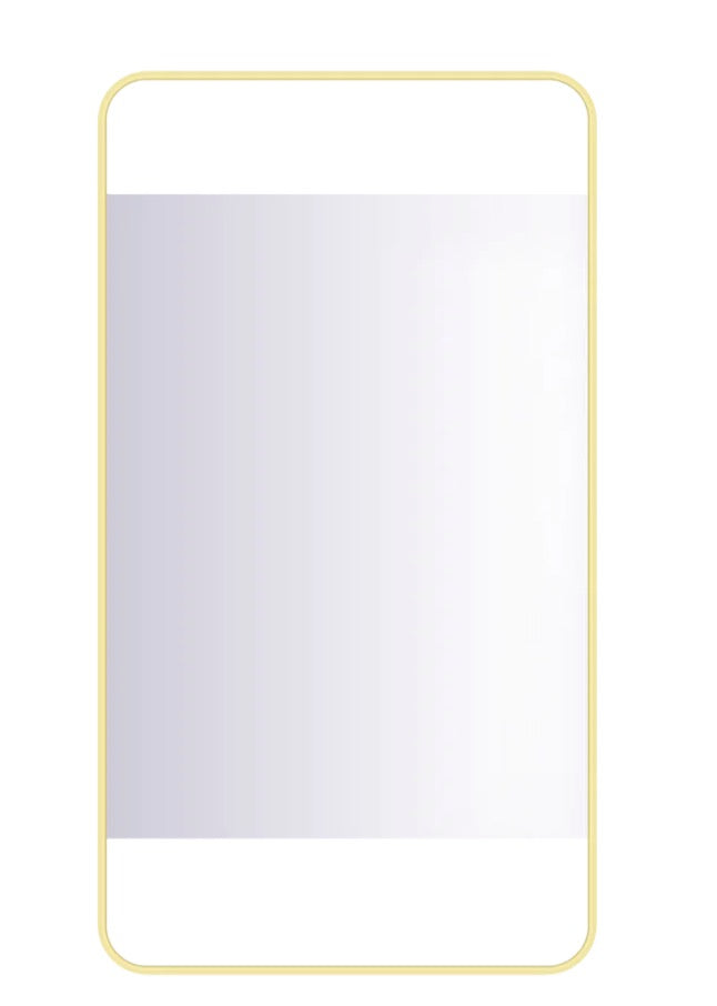 20’’X38’’ brushed brass (gold) framed rectangular mirror with round corner