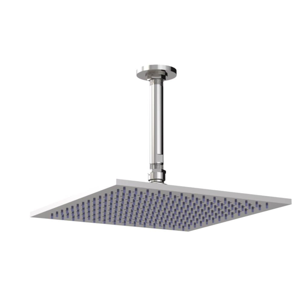 Rubinet 14'' Shower Head With Ceiling Mount 8'' X 3/4'' Shower Arm & Mounting Flange