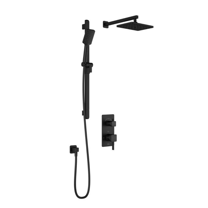 Kalia Complete Shower Systems With 2-way Type T/p 1/2” Valve With Diverter - Matte Black