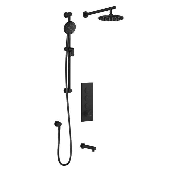 Kalia Roundone TB3 Shower Systems - Matte Black