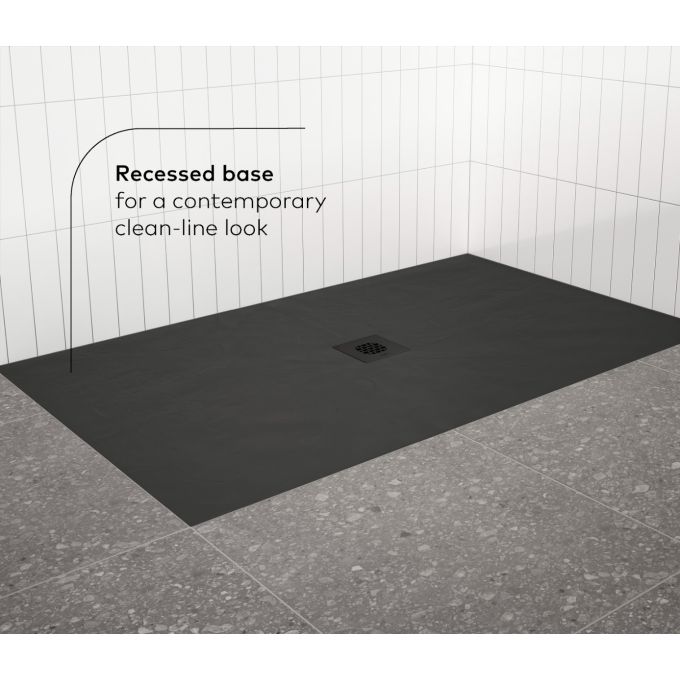 Kalia Lauza Castylat™ Shower Base - 60” x 36” - Textured Black / White