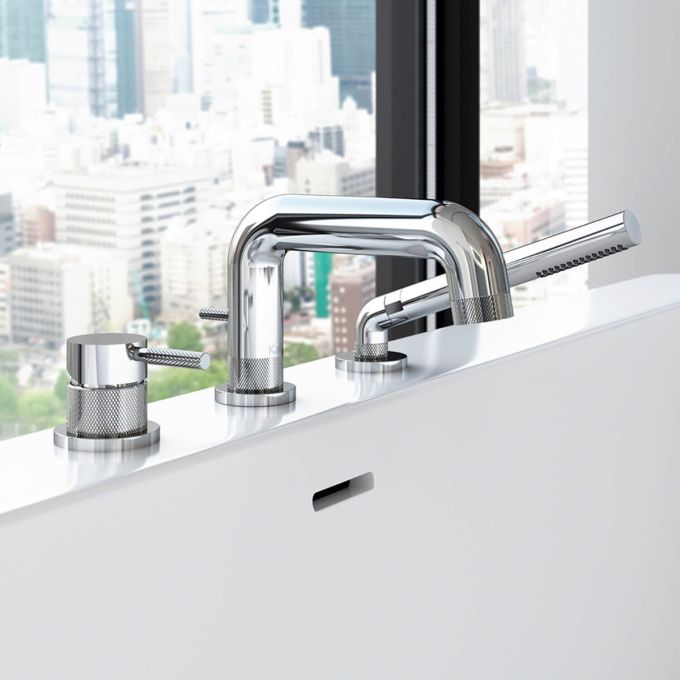 Kalia Preciso 3-piece Deckmount Tub Filler With Handshower