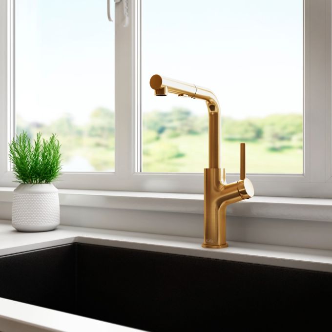 Kalia Masimo Surfer Single Handle Kitchen Faucet Pull-down Dual Spray