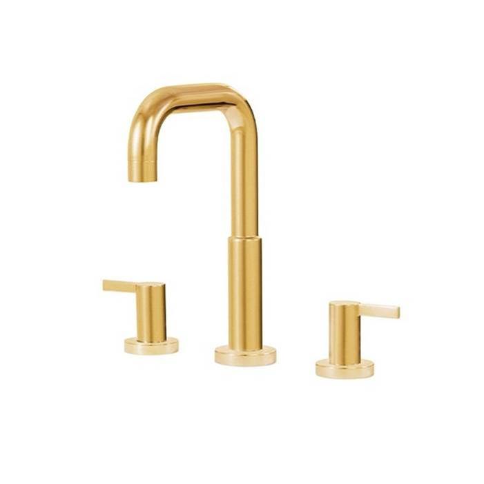 Aquabrass Blade Widespread Lav. Faucet 8''Cc Brushed Gold Finish Bathroom Sink Faucet