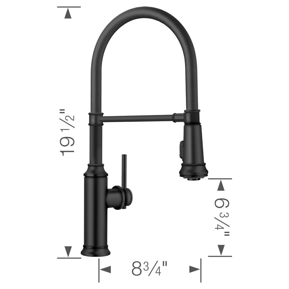 Blanco Canada Empressa Semi-Pro 1.5 GPM, Matte Black