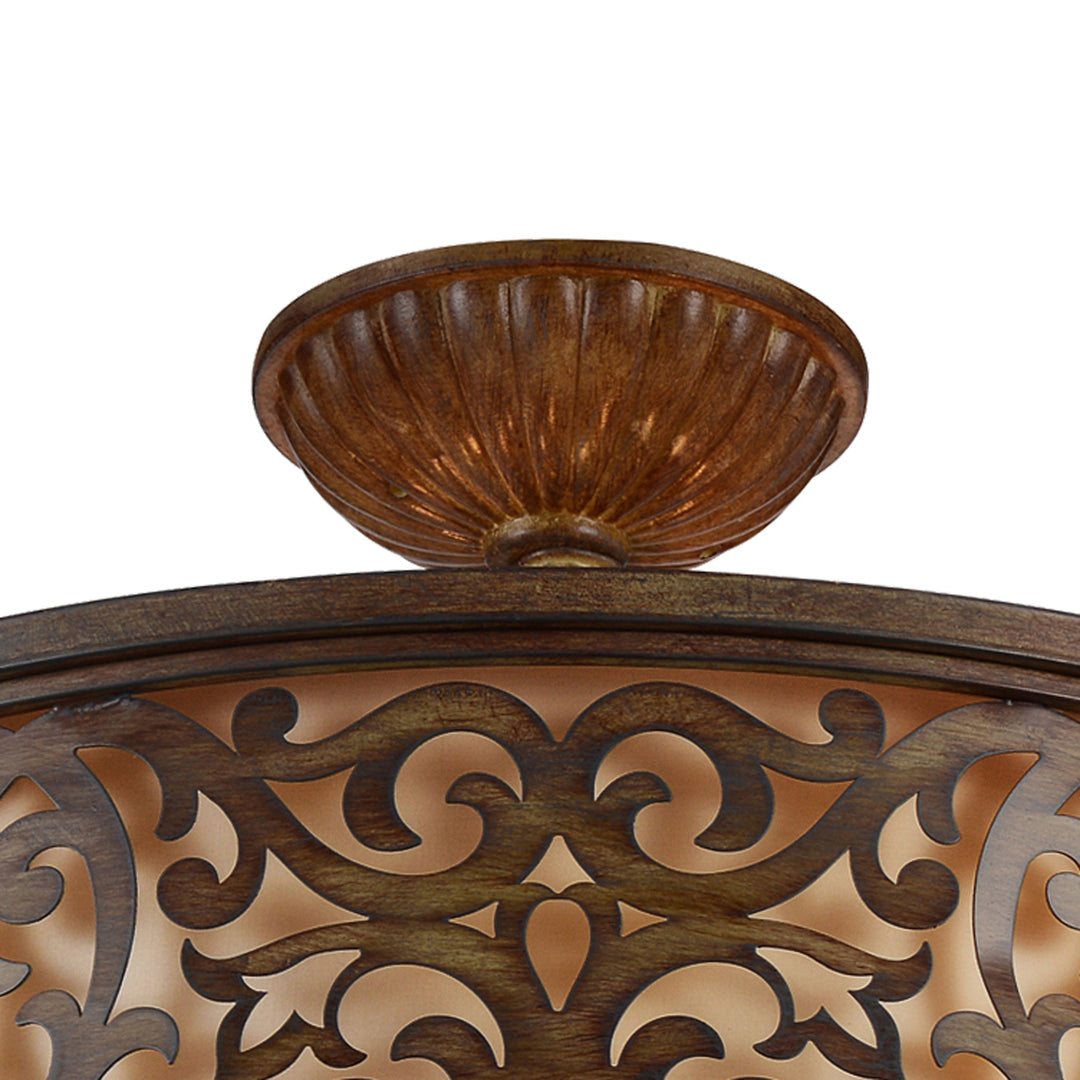 NICOLE 5 LIGHT DRUM SHADE FLUSH MOUNT WITH BRUSHED CHOCOLATE FINISH