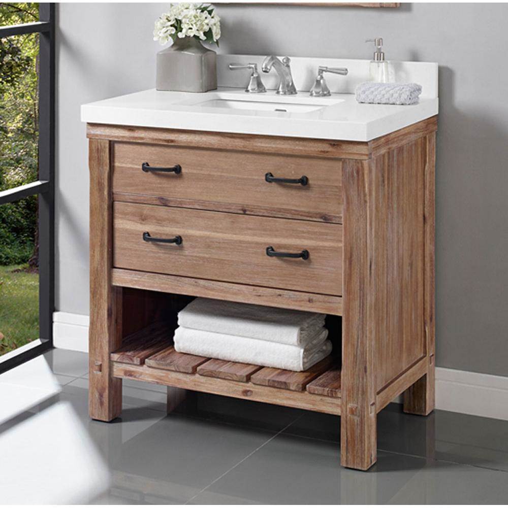 Fairmont Napa 36″ Open Shelf Vanity and Top FLOOR MODEL ONLY