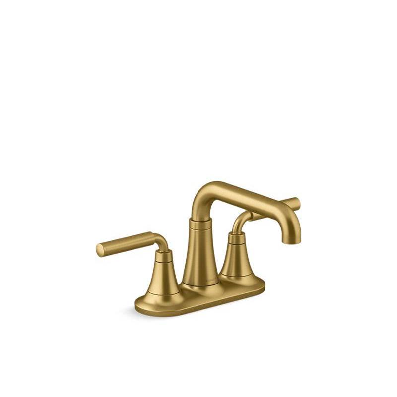 Kohler Tone Centerset bathroom sink faucet, 1.0 gpm Matte Black With Moderne Brass Finish