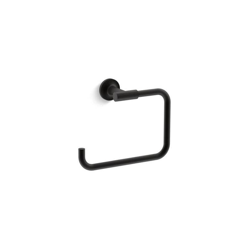 Purist Towel ring Matte Black Finish Bathroom Accessory