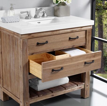 Fairmont Napa 36″ Open Shelf Vanity and Top FLOOR MODEL ONLY