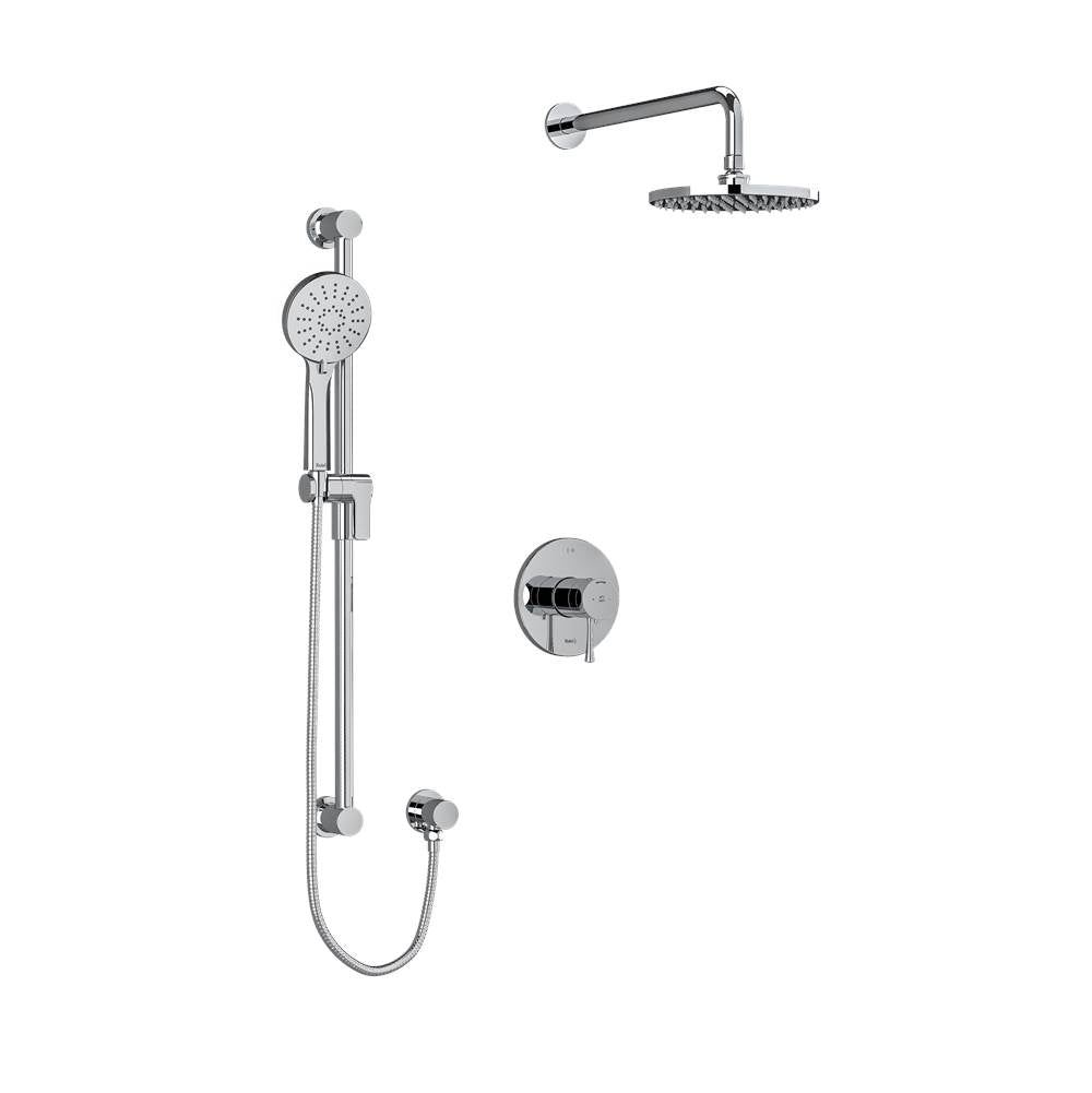 Riobel Edge Type T/P (Thermostatic/pressure Balance) 1/2" Coaxial 2-way System With Hand Shower And Shower Head