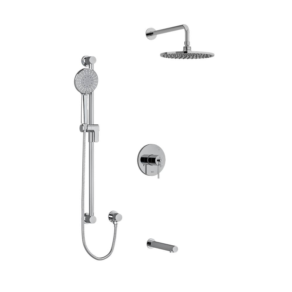 Riobel Type T/p (Thermostatic/pressure Balance) 1/2'' Coaxial 3-way System With Hand Shower Rail, Shower Head And Spout