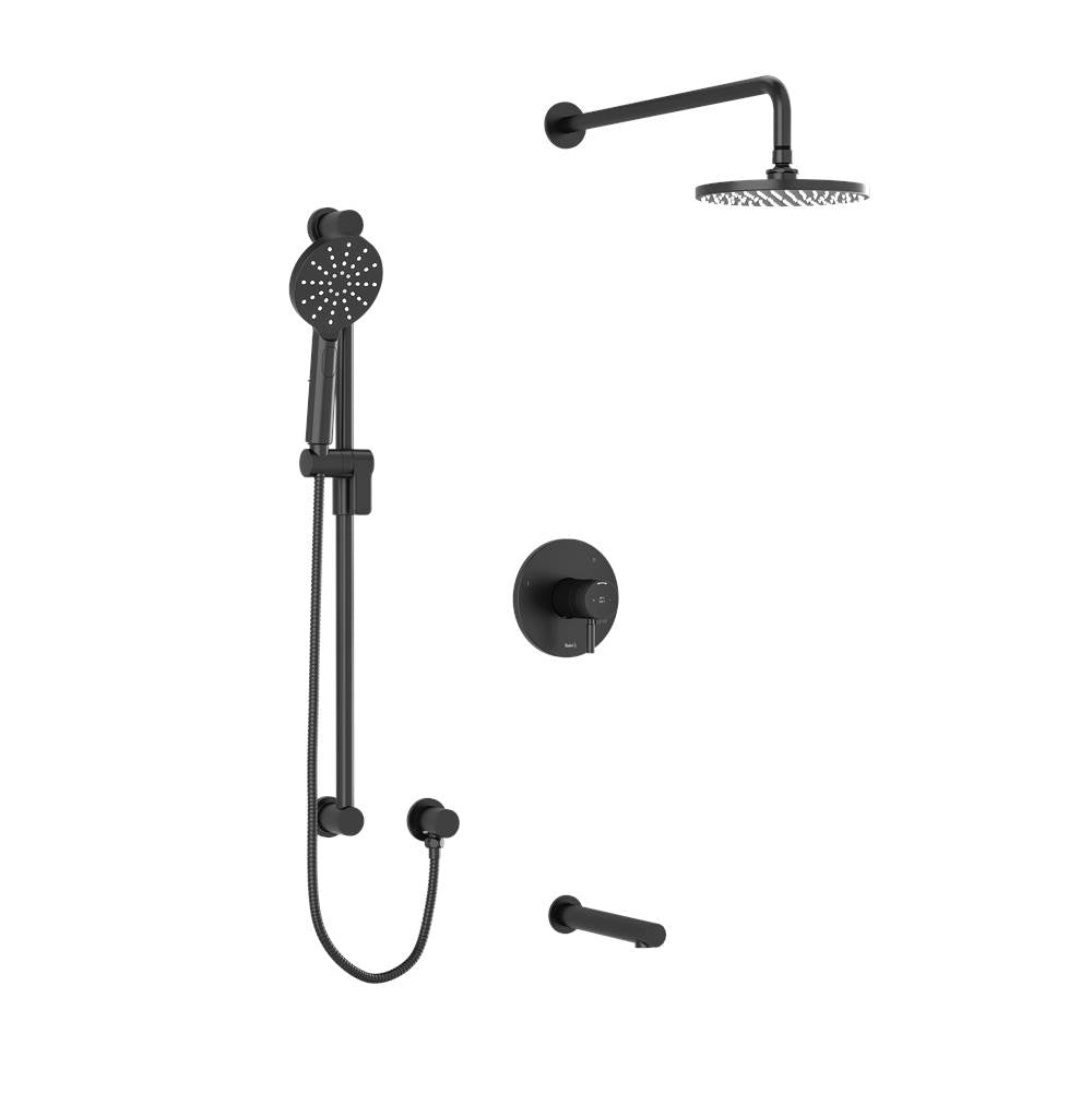 Riobel Type T/p (Thermostatic/pressure Balance) 1/2'' Coaxial 3-way System With Hand Shower Rail, Shower Head And Spout