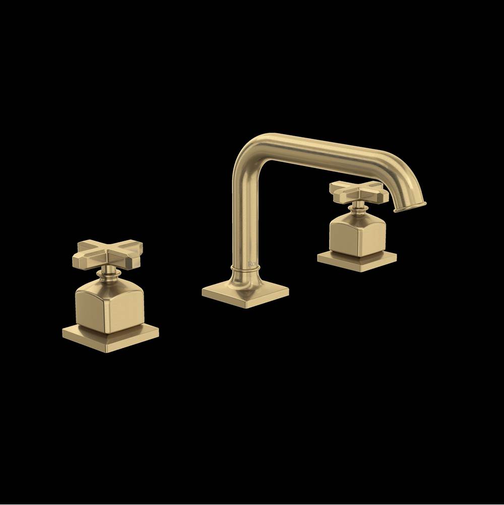 Rohl Apothecary Widespread Lavatory Faucet With U-Spout Antique Gold Finish
