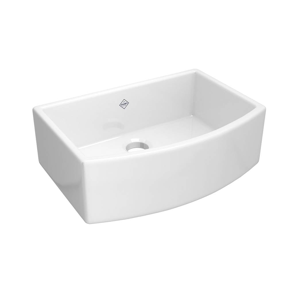 Shaws 30'' Waterside™ Single Bowl Farmhouse Bowed Apron Front Fireclay Kitchen Sink