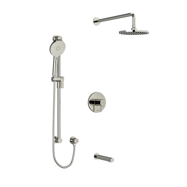 Riobel Type T/p (Thermostatic/pressure Balance) 1/2'' Coaxial 3-way System With Hand Shower Rail, Shower Head And Spout