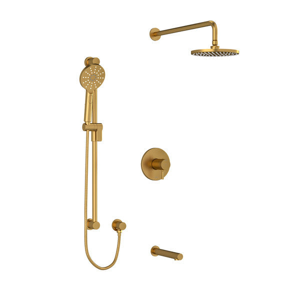 Riobel Type T/p (Thermostatic/pressure Balance) 1/2'' Coaxial 3-way System With Hand Shower Rail, Shower Head And Spout
