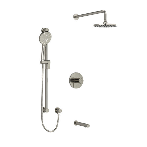 Riobel Type T/p (Thermostatic/pressure Balance) 1/2'' Coaxial 3-way System With Hand Shower Rail, Shower Head And Spout